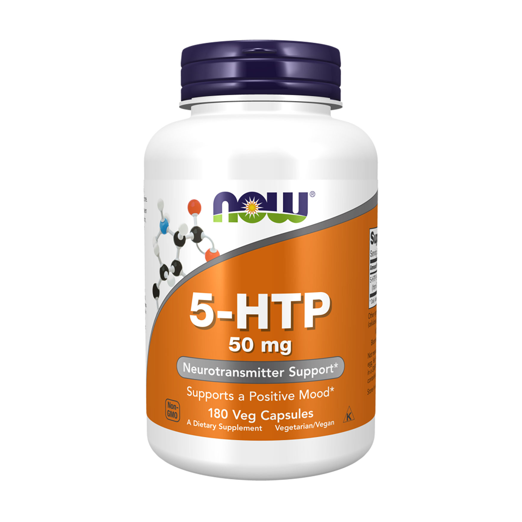 Гідрокситриптофан NOW foods 5-HTP 50 мг, 180 капсул